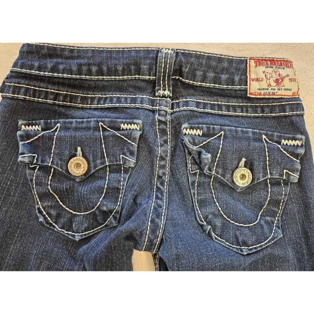 True Religion Julie Big T Women Skinny Stretch Dark Wash Jeans Size 25 USA - Picture 11 of 12